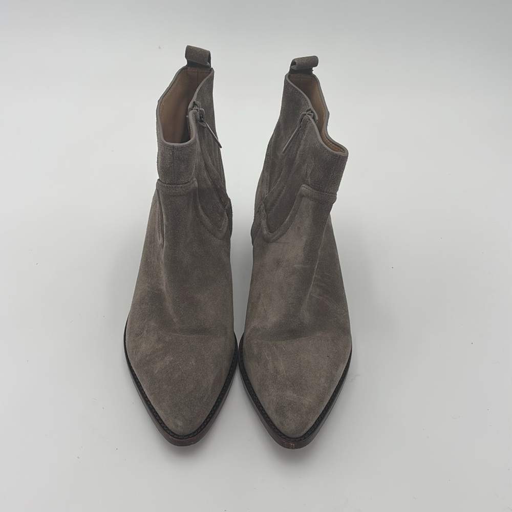 Veronica Beard Kinsley Bootie Taupe Suede Ankle Boots 7.5 - Picture 3 of 6